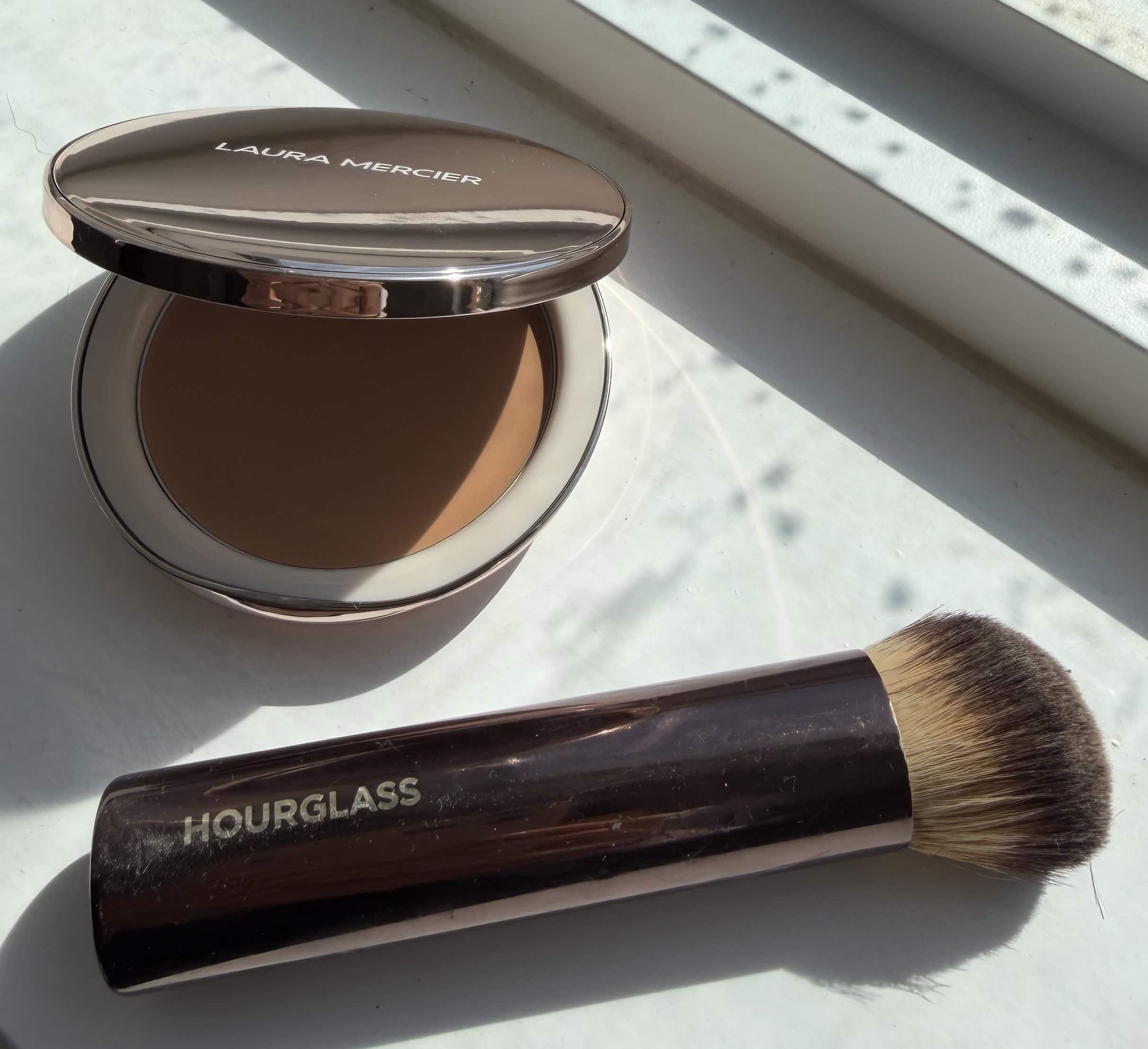 Laura Mercier tinted blur balm with the hourglass foundation brush